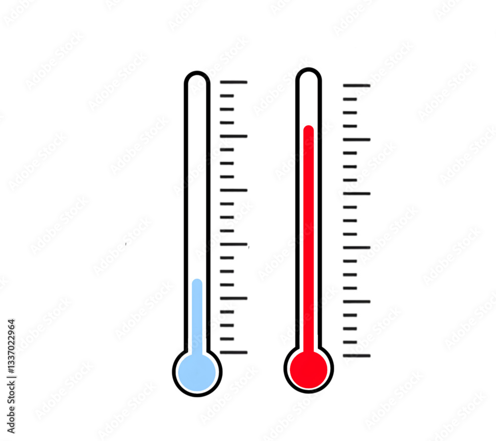 Thermometer Icon – Hot and Cold Temperature Measurement Graphic Thermometer Icon – Hot and Cold Temperature Measurement Graphic