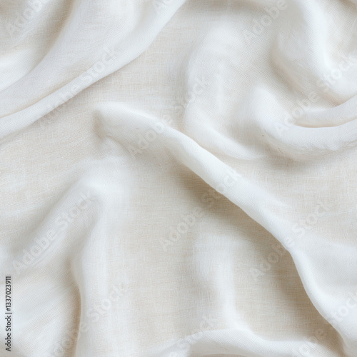eamless soft white fabric texture pattern with gentle folds