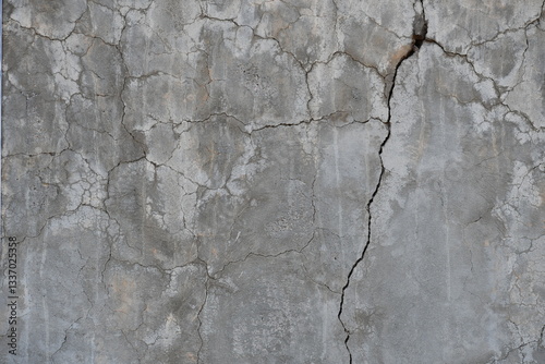 Cracked concrete wall. 