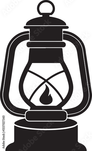 kerosene silhouette, black and white silhouette, vector and illustration