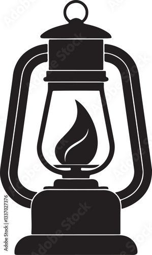 kerosene silhouette, black and white silhouette, vector and illustration