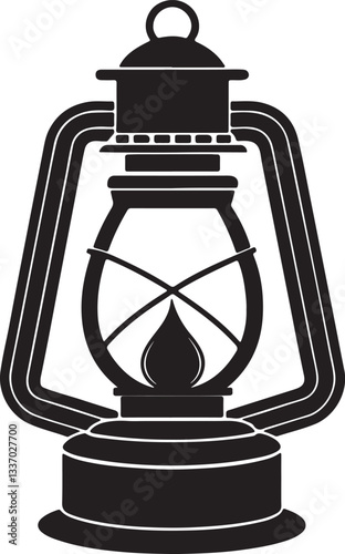 kerosene silhouette, black and white silhouette, vector and illustration