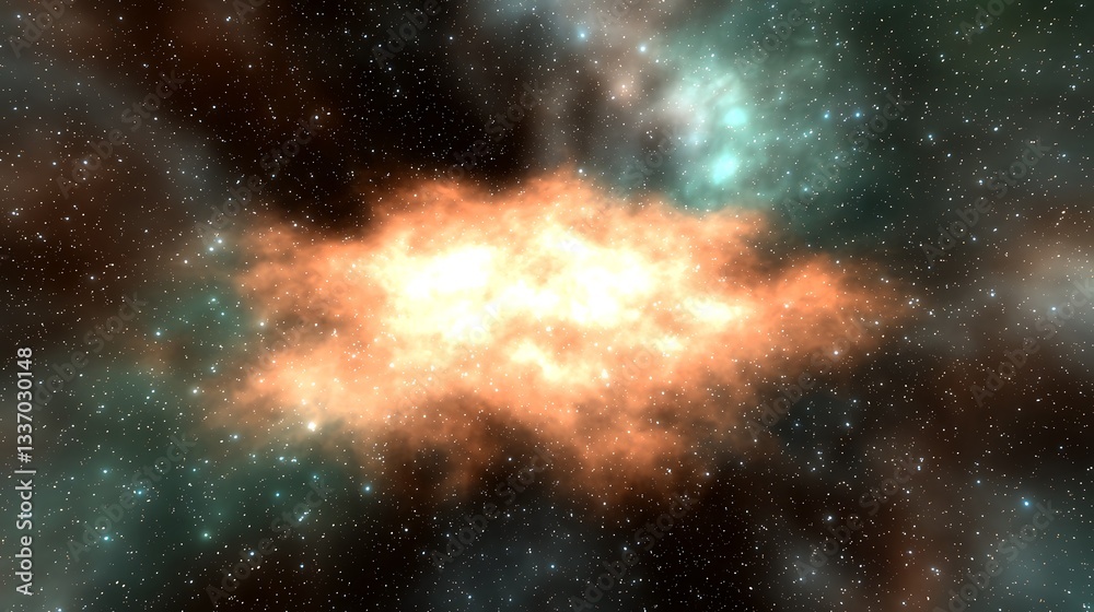 Fototapeta premium Cosmic cloud of gas expanding in outer space as a background image