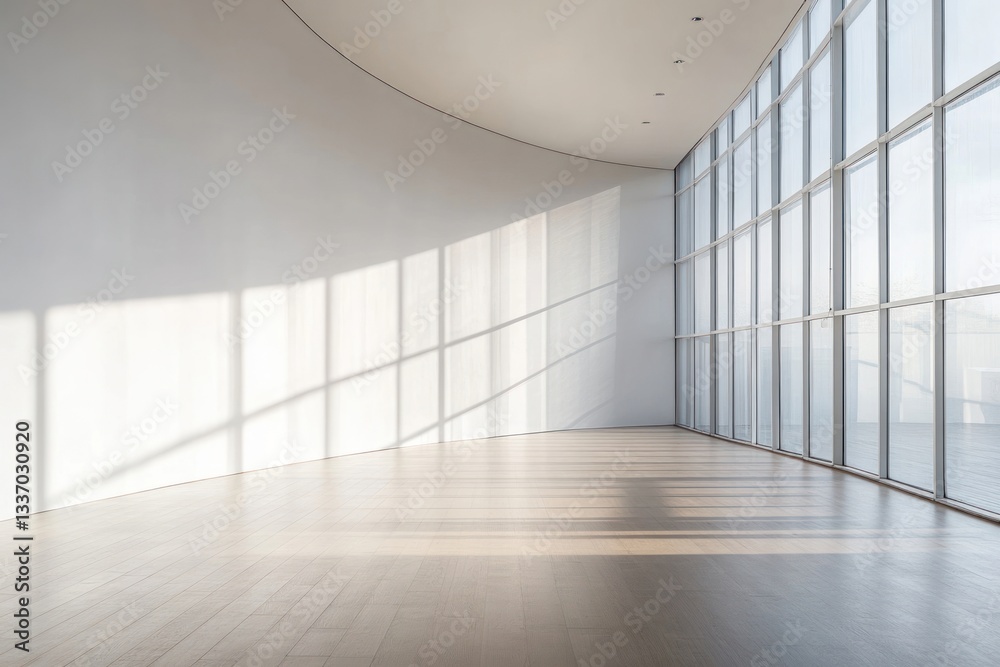 Obraz premium White wall in a modern office interior floor architecture minimalist.