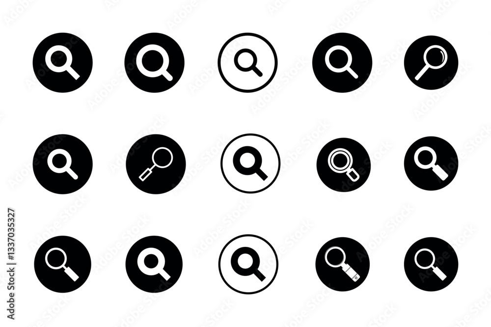 Search icon set isolated on white background. Glass vector icon. search magnifying glass icon. Find Search icon set isolated on white background. Glass vector icon. search magnifying glass icon. Find