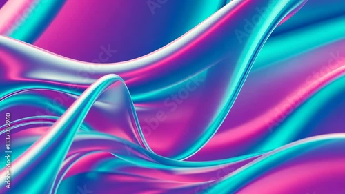 Abstract Blue Pink Purple Fluid Waves Background