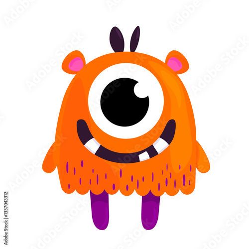 Funny One-Eyed Orange Monster – Vector Illustration
A playful and quirky cartoon-style illustration of a funny one-eyed orange monster. This adorable vector character is perfect for childre
