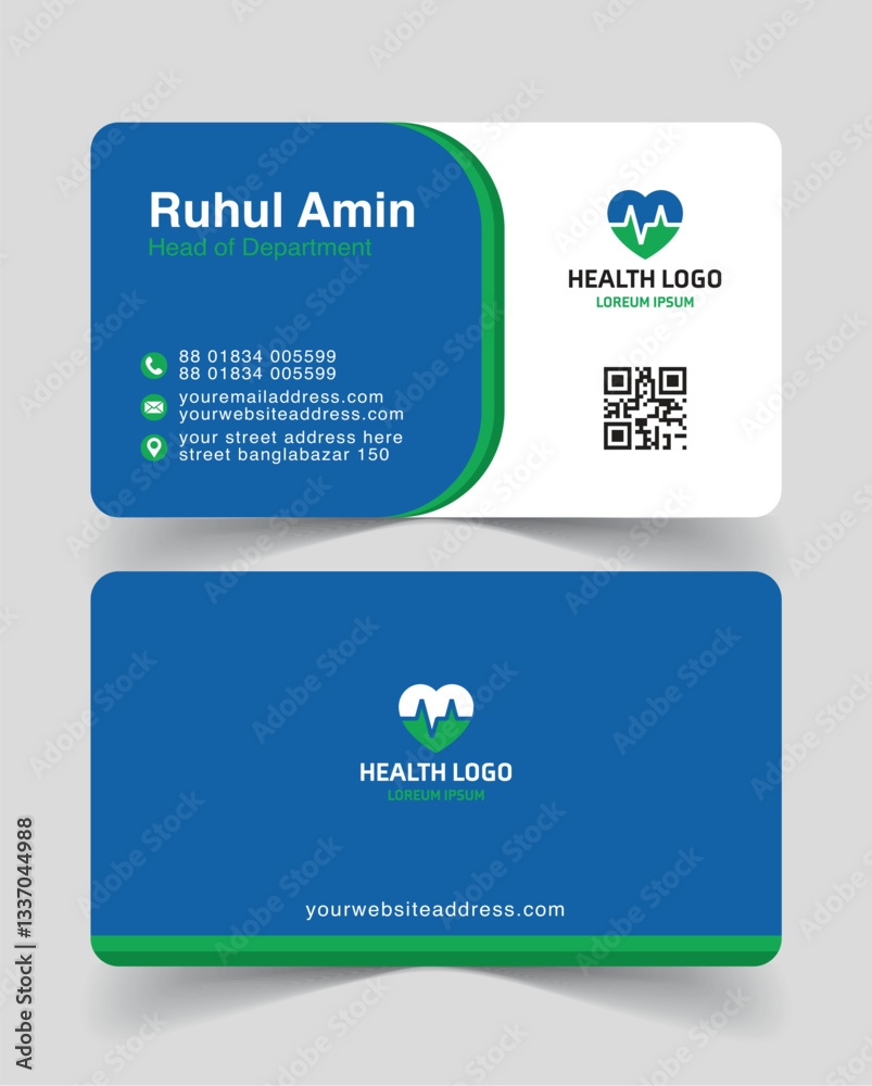 vector doctor's visiting card design template for print vector doctor's visiting card design template for print