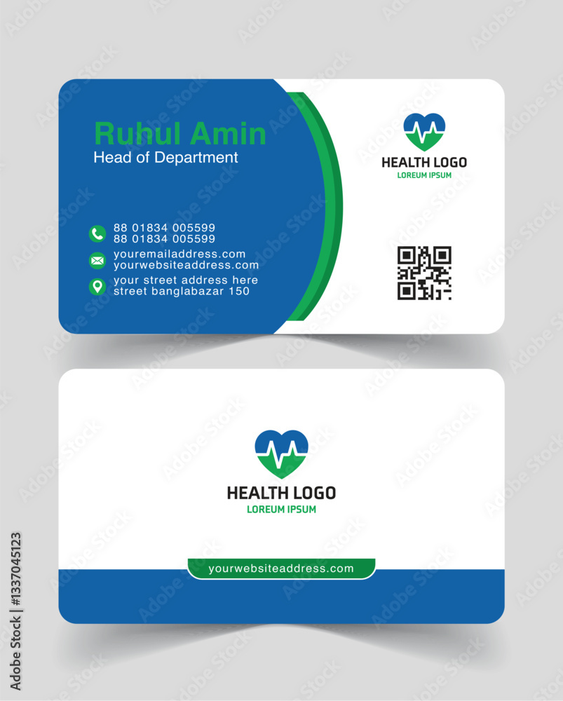 vector doctor's visiting card design template for print vector doctor's visiting card design template for print
