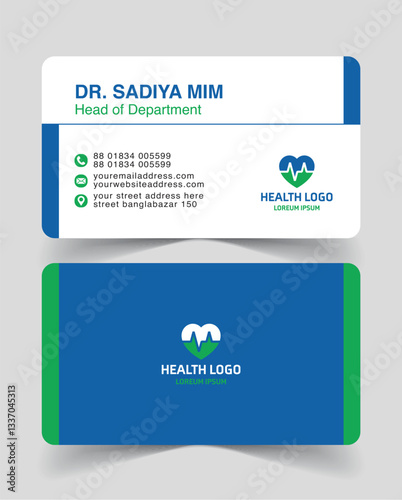 vector doctor's visiting card design template for print