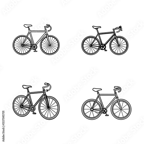 high-quality realistic bicycle icon. modern vector bike illustration. minimalistic road bike design.