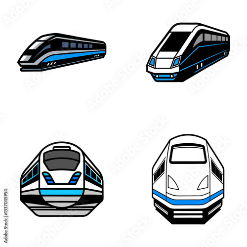 realistic modern train vector icon. high-quality futuristic train illustration. sleek front view train graphic design.