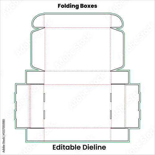Box dieline, die cut template, product packaging, box design, custom packaging, printable dieline, folding box, Folding boxes dieline 01.eps, Folding boxes dieline.