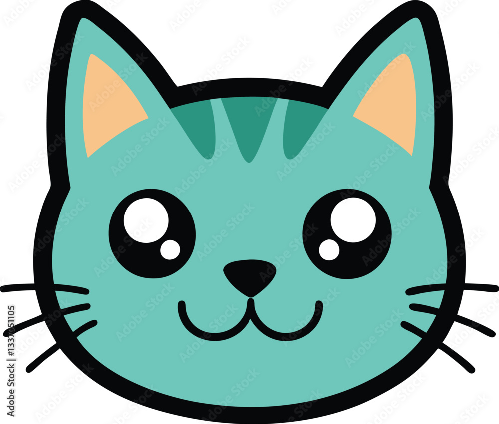 Cute Cat Head Cartoon Illustration Cute Cat Head Cartoon Illustration