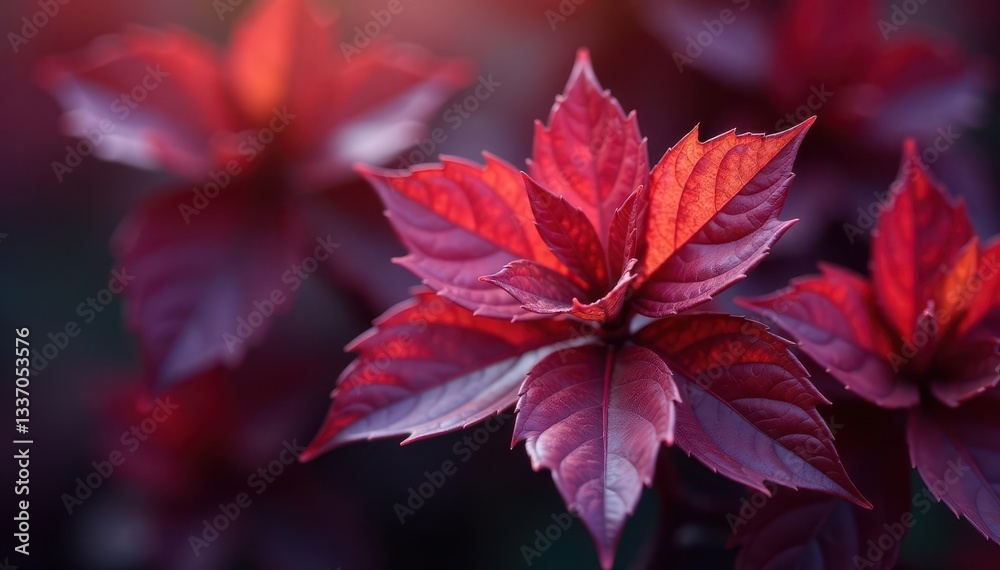 Close-up cranberry, delicate leaf, intense color , red, leaf Close-up cranberry, delicate leaf, intense color , red, leaf