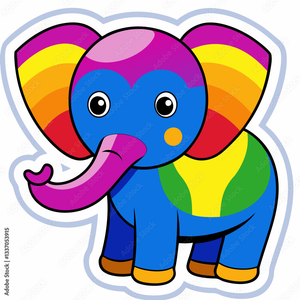 Fototapeta premium A cute pink baby elephant cartoon holds a blank sign, a fun vector illustration of a wild safari animal