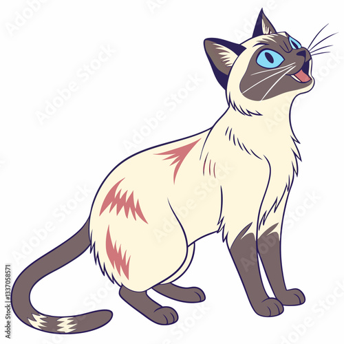 Cute black kitten cartoon vector sketch