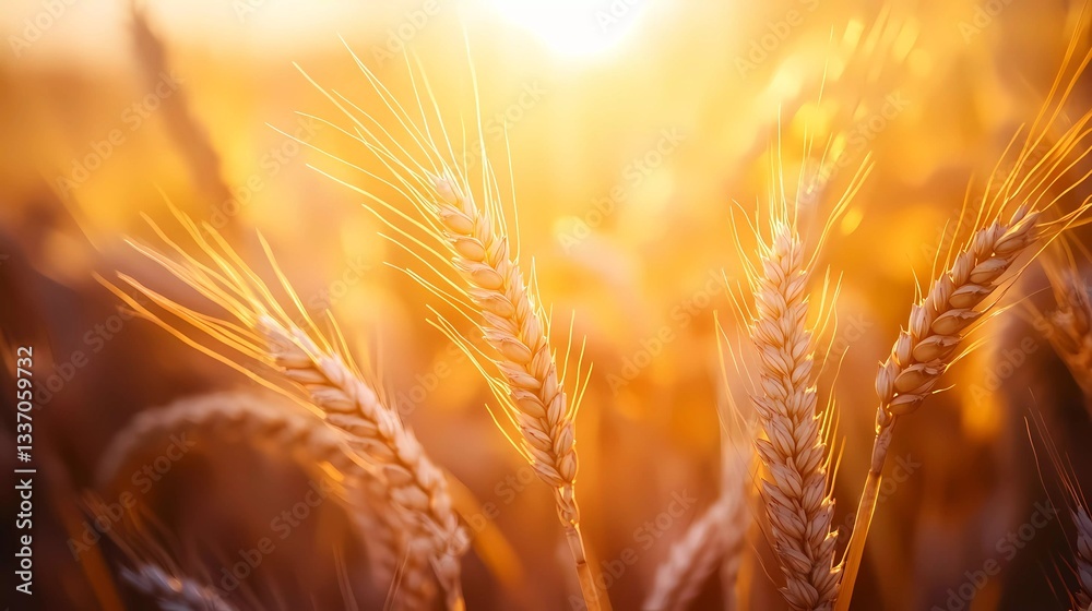 Wheat ear against a blurred field background, showcasing agricultural beauty, organic crops, and rural landscapes, great for farm branding, artistic book style Wheat ear against a blurred field background, showcasing agricultural beauty, organic crops, and rural landscapes, great for farm branding, artistic book style