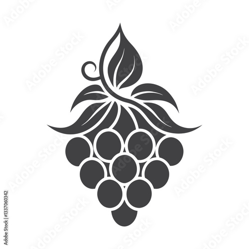 Creative grapevine logo design, elegant wine brand vector, organic fruit symbol, nature-inspired vineyard emblem, modern minimalistic farming and agriculture icon.
