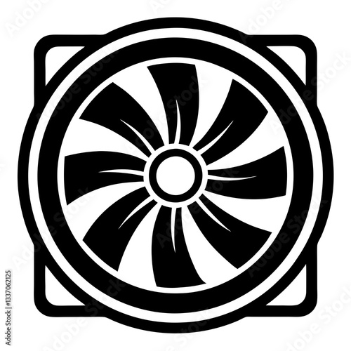 Printable digital artwork of a modern bathroom exhaust fan. Perfect for graphic designers, web use, and home decor concepts.