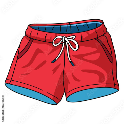 Cool red boxer shorts in cartoon style. Vector illustration of comfortable and stylish boxer briefs, perfect for casual and fun designs.
