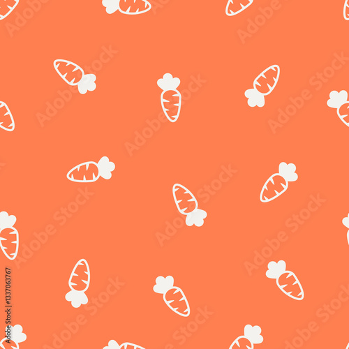 Cute carrot pattern seamless for vegetable background. Carrot vector pattern easter for wallpaper, clothing, wrapping, fabric, stationary, and phone cases.