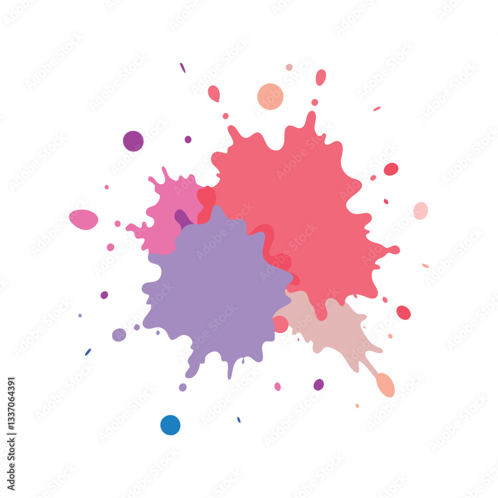 Obraz premium Watercolor splashes vector on white background. 