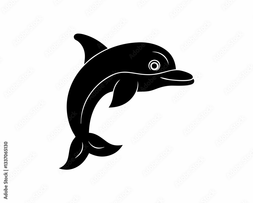 Obraz premium creative details Dolphin Icon vector illustration