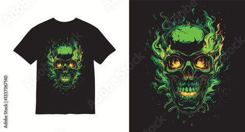 Graffiti skull graphic vector t-shirt design