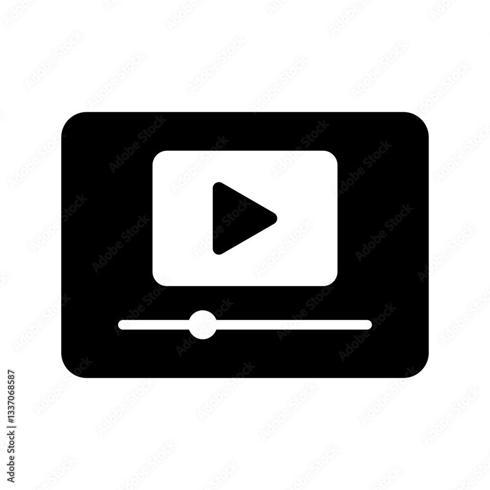 Video icon set. Video Player sign. Flat illustration of vector icon on white background Video icon set. Video Player sign. Flat illustration of vector icon on white background