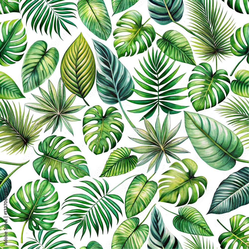 Fototapeta premium seamless background with leaves