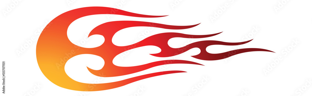 Fire flames racing car decal vector art graphic. Burning tire and flame sports car body side vinyl decal. Side speed decoration for cars, auto, truck, boat, suv, motorcycle.