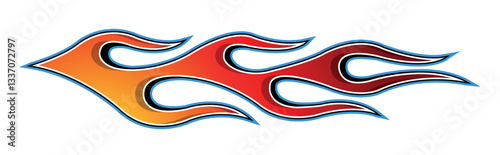 Speed flame sports car decal vinyl sticker. Racing car tribal fire flames vector art graphic. Side vehicle decoration for car, auto, truck, boat, suv, motorcycle.