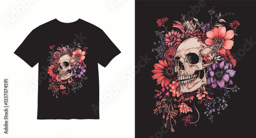Graffiti skull graphic vector t-shirt design