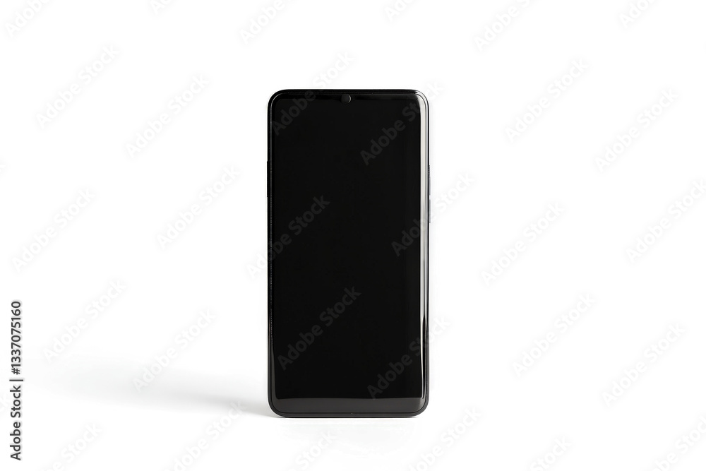 Naklejka premium a black phone on a white surface cutout image and isolated on transparent background 