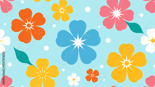 Pastel Cherry Blossom Pattern - Japanese Style