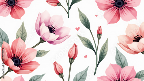 Watercolor Floral Pattern - Artistic & Dreamy