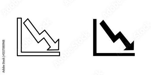 Arrow trend-downicons for ui. vector illustration