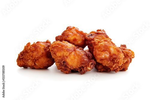 fried chicken on white background cutout image and isolated on transparent background 