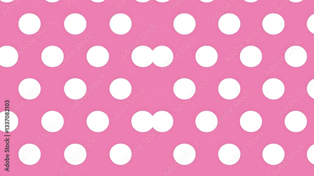 Pink background with white polka dots, repeating pattern for textiles, wallpaper, or web design Pink background with white polka dots, repeating pattern for textiles, wallpaper, or web design
