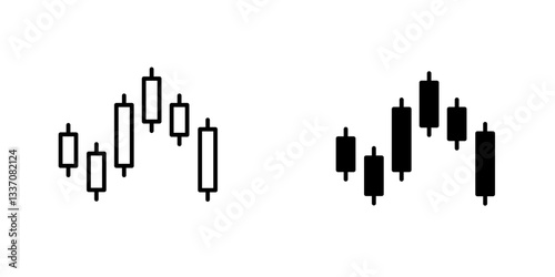Chart candlestickicons for ui. vector illustration
