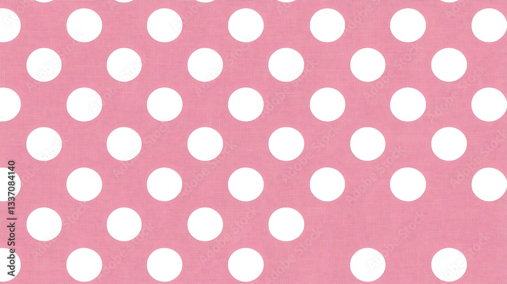 Pink fabric polka dot pattern, flat lay with even dots, crafting design resource Pink fabric polka dot pattern, flat lay with even dots, crafting design resource