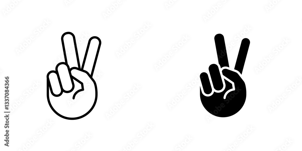 Fototapeta premium Hand peaceicons for ui. vector illustration
