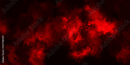 Dark red powder explosion cloud on black background. Abstract red and black grunge texture smoke. smoke fog misty texture overlay on dark black. paranormal red mystic smoke, clouds for movie. 