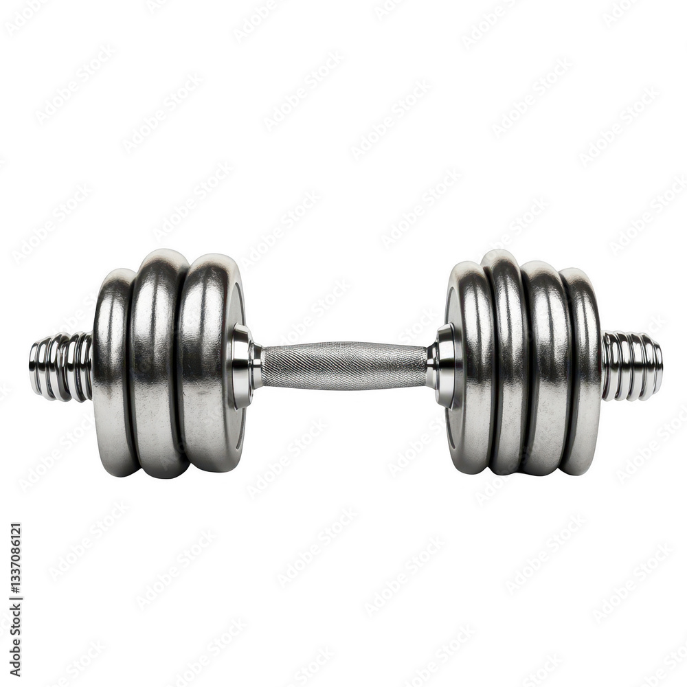 Sturdy Dumbbell Isolated on a White Background for Fitness Purposes Sturdy Dumbbell Isolated on a White Background for Fitness Purposes