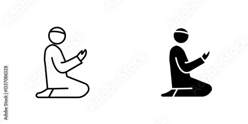 Person Prayingicons for ui. vector illustration