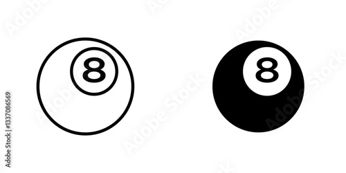 Pool 8 ballicons for ui. vector illustration