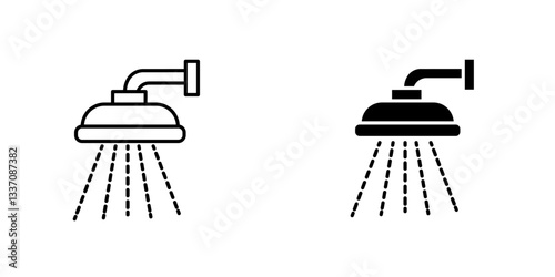 Shower downicons for ui. vector illustration