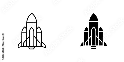Space shuttleicons for ui. vector illustration