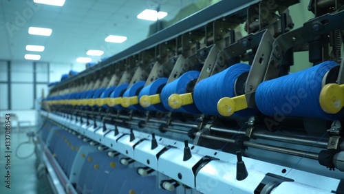 Cone winders in a woolen sweater factory